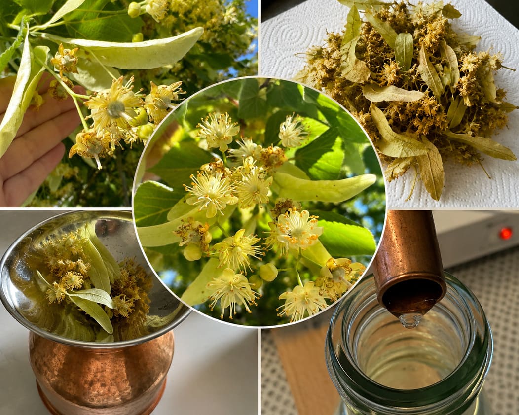 Herstellung eines Lindenblüten-Hydrolats aus getrockneten Blüten der Sommerlinde